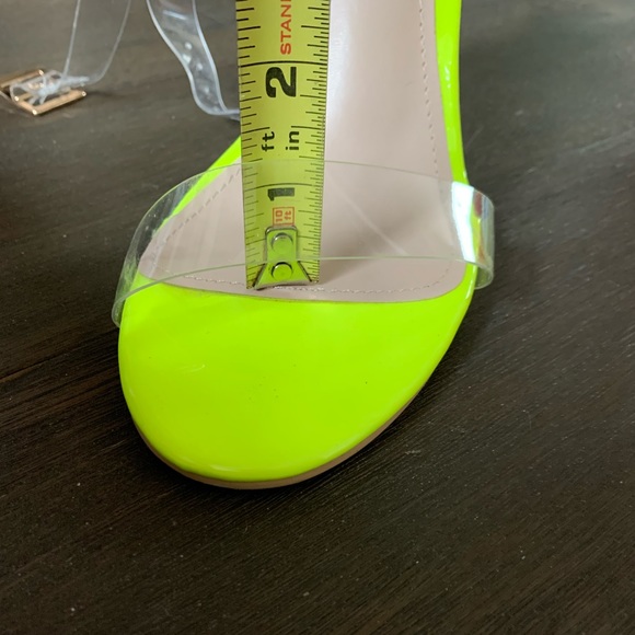 Mackin Girl Neon & Lucite Ankle Wrap Square Heel - Picture 10 of 10